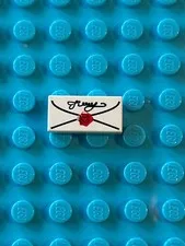 1 pcs LEGO White Tile Mail Envelope 1x2  Love Letter Heart Post Harry Potter