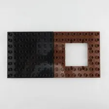 2 Lego Duplo Pieces Black Baseplate Thick 8x8 Trap Door Brown