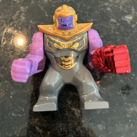 Genuine LEGO Marvel Thanos Big-Fig Minifigure with Custom Red Nano Gauntlet Hand