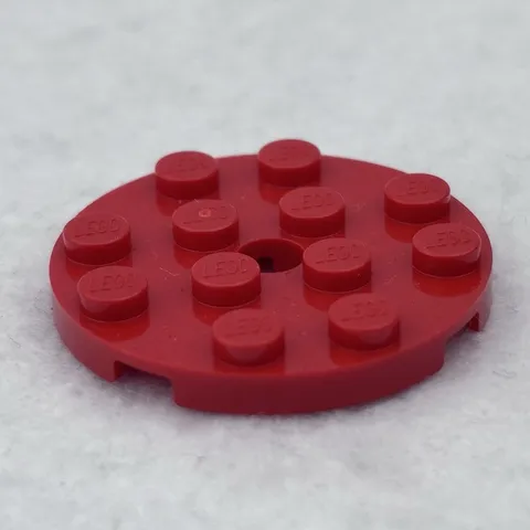 LEGO 60474 Red Plate, Round 4 x 4 with Hole (x1)