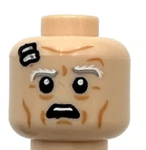 Lego New Light Nougat Minifigure Head Dual Sided Light Bluish Gray White Eyebrow