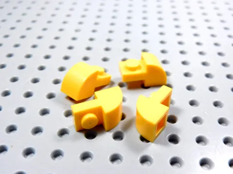 LEGO Lot of 4 Bright Yellow Orange 1x2x1 Curved Top Bricks AY
