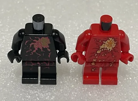 LEGO NINJAGO NRG Cole and Kai Torso and Legs, no cracks or damage