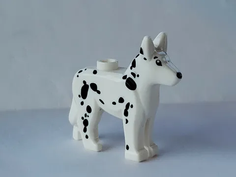 LEGO Alsatian German Shepherd Dalmatian Spots Dog White w/ Black Eyes Nose Fire