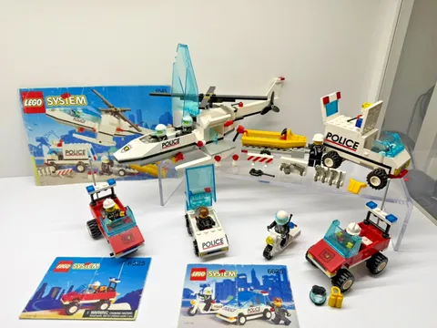 90s Vintage LEGO Town Police & Fire Lot - 6545 Search N' Rescue + 6525, 6625