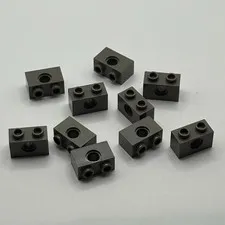 LEGO 3700 Brick, 1 x 2 (10pcs) - Vintage Dark Gray