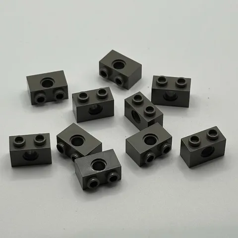 LEGO 3700 Brick, 1 x 2 (10pcs) - Vintage Dark Gray