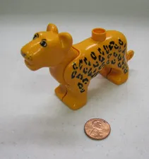 Vtg Lego Duplo Leopard Jaguar Cheetah Adult Cat Head Moves for Animal Zoo Safari