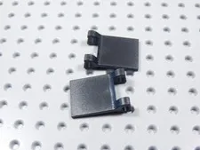 LEGO Lot of 2 Black 2x2 Flags Plates w/ 2 Clips BR