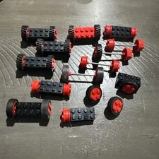 Lego Vintage Red Wheels. Fun Lot!