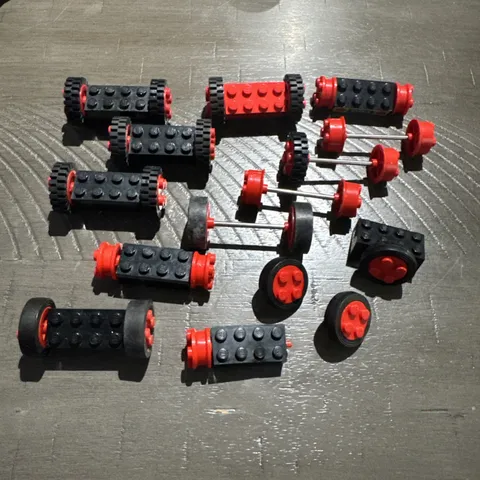 Lego Vintage Red Wheels. Fun Lot!