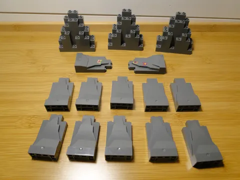 LEGO Castle Parts Dark Grey 2x4x6 Rock Wall Panel Lot