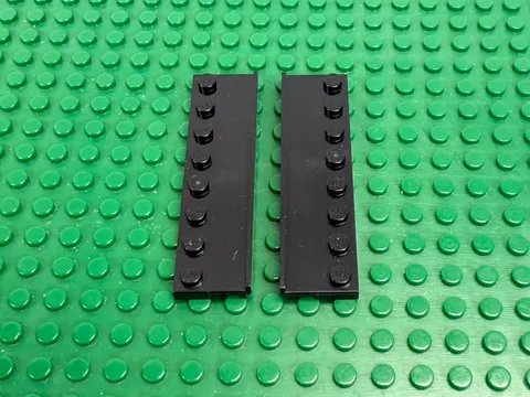 2x LEGO Black Modified 2 x 8 with Door Rail #30586