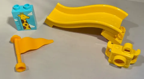 Lego Duplo Amusement Fun Park Slide Camera Flag Giraffe Printed Pieces and Parts