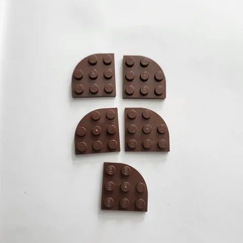 LEGO 3x3 Corner Plate Quarter Round Light Brown Part 30357 5pcs