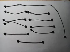 LEGO BULK LOT OF 10 BLACK STRING WITH END STUDS 11L 40L