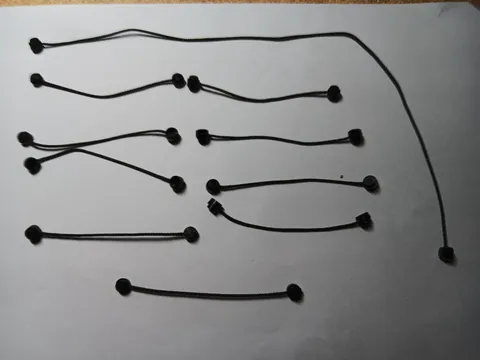 LEGO BULK LOT OF 10 BLACK STRING WITH END STUDS 11L 40L