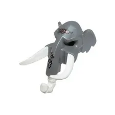 LEGO Minifigure Headgear Mask Mammoth w/ White Rubber Tusks & Trunk 16667c01pb02