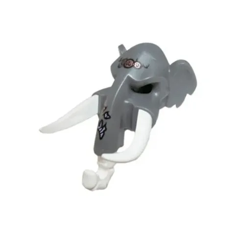 LEGO Minifigure Headgear Mask Mammoth w/ White Rubber Tusks & Trunk 16667c01pb02