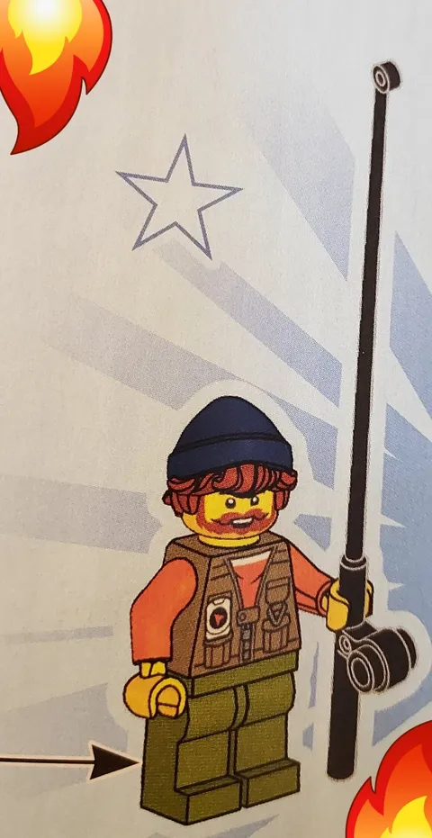 LEGO Beach Streetcar Fisherman Minifigure Brand New Unassembled!