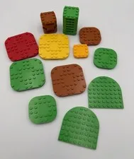 Lot of Lego Mix Color Plates Variety Size Rounded Corners Parts