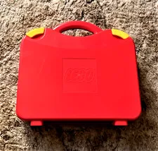 LEGO Red Plastic Carrying Case Storage Box w/ Locking Handle (No Dividers)