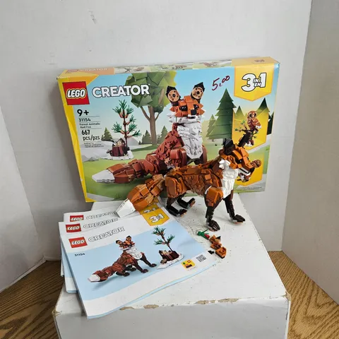 LEGO Creator 3 in 1 31154 Red Fox Retired Set With Box & Manual -Incomplete