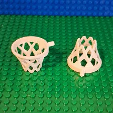 LEGO White Plastic Basketball Hoop Net Pieces Sports Bulk Lot 2 pcs