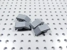 LEGO Lot of 4 Dark Bluish Gray 2x1 Slopes w/ Cutout BD