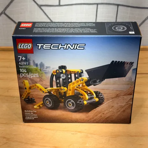 LEGO Technic Backhoe Loader 42197 Building Toy Set 104 Piece Yellow Construction