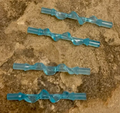 LEGO Parts - Trans Light Blue Power Burst Bolt Spiral - No 35032d - QTY 4