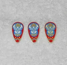 LEGO Islanders - (x3) Shields With Mask Pattern - 2586px10 - From 6256 6278 1994
