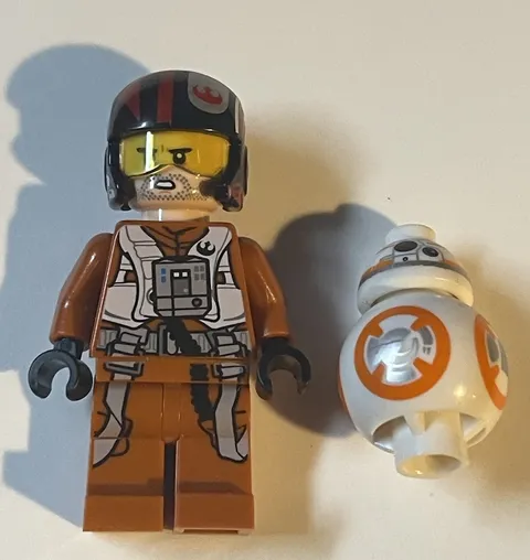 LEGO Star Wars Poe Dameron Minifigure Pilot Jumpsuit And BB8 (From Set # 75102)