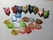 LEGO BULK LOT 23 TRANS NEXO KNIGHT POWER SHIELD TILE 2X3 PENTAGONAL W HOLDERS