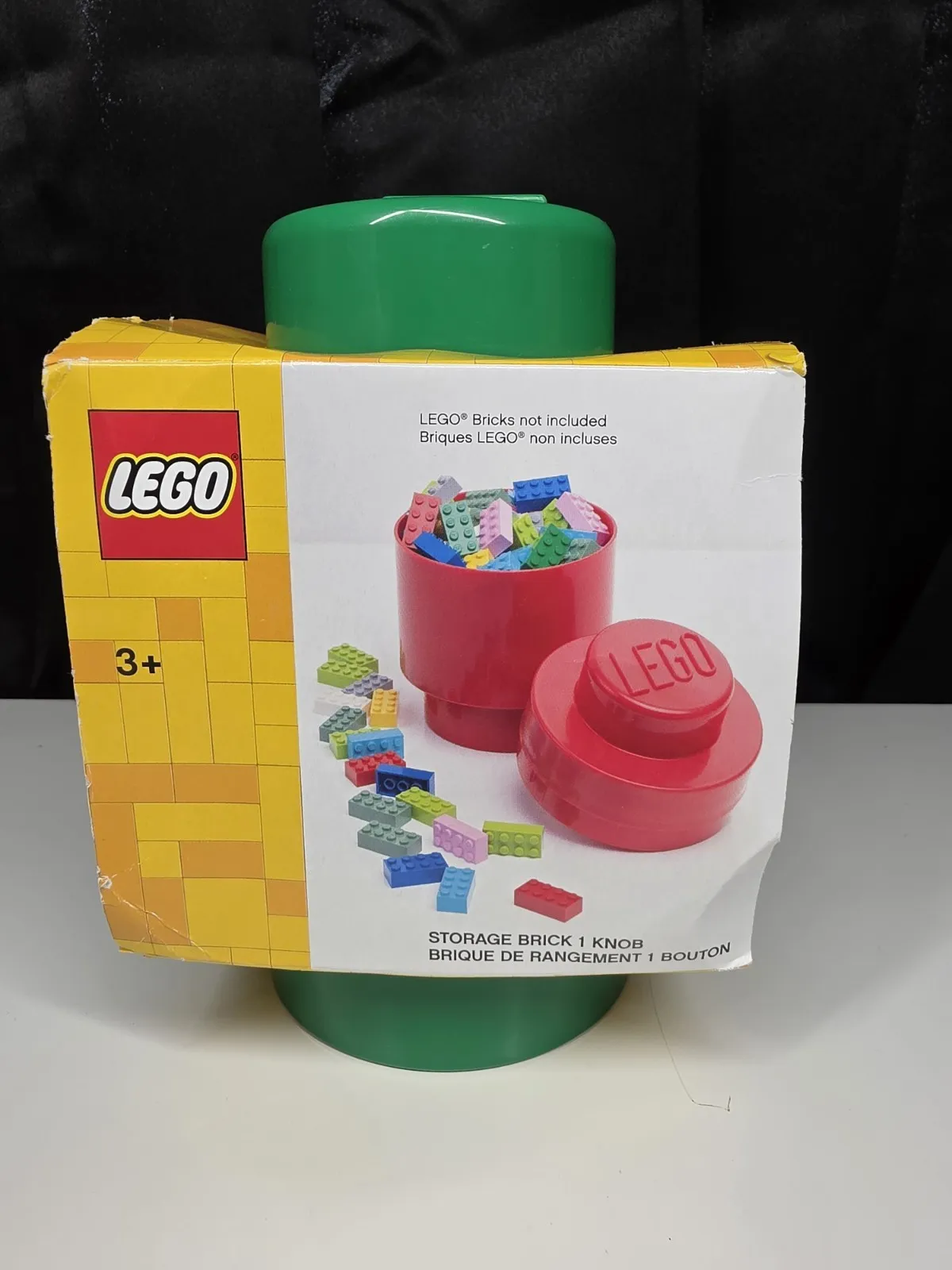 LEGO Round Storage Brick 1 Knob Single Stud Green Organizer Project Case Tub