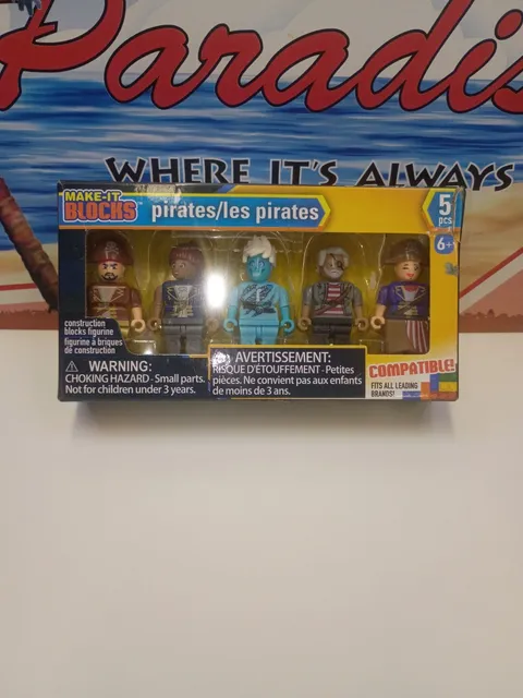 Make- It Blocks Lego 5 Pirate Figures Compatible