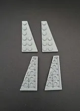 LEGO - 4x - Plate - Plate - Wedge - 6x3 Right - Light Grey - Light Grey - 54383