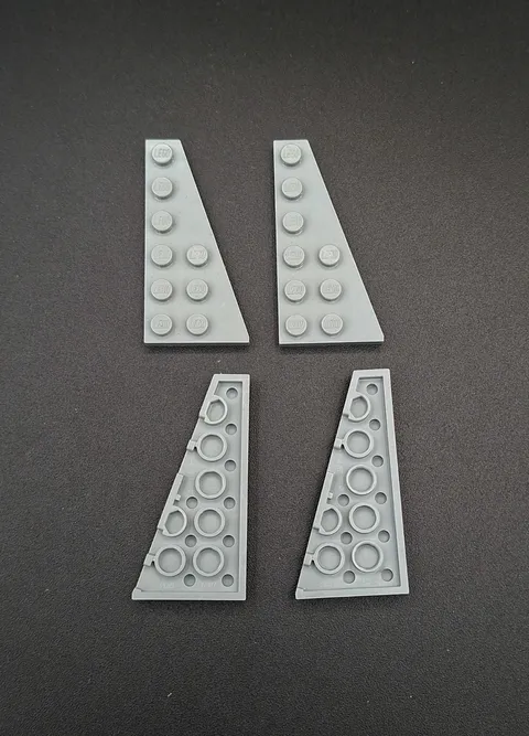 LEGO - 4x - Plate - Plate - Wedge - 6x3 Right - Light Grey - Light Grey - 54383