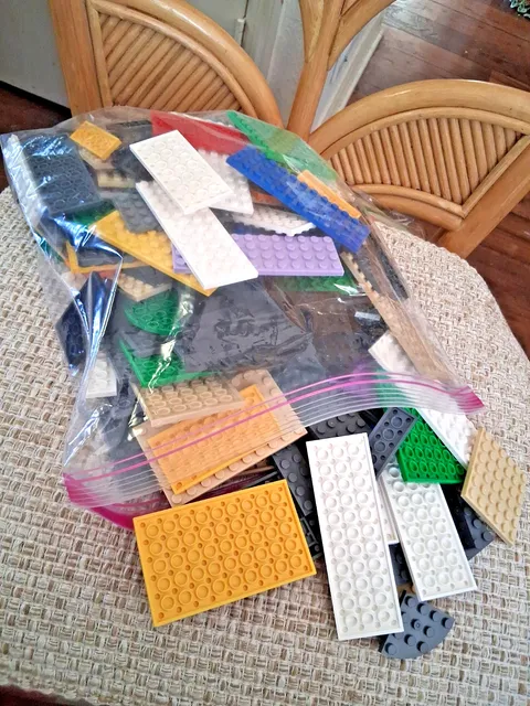 Lot of 1.6 pounds Assorted Lego Base Plates, Mixed Colors/ Shapes/ Sizes