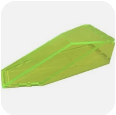 Lego 1x 2507 Trans-Neon Green Windscreen 10 x 4 x 2 1/3 Canopy Blacktron II