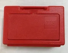 Vintage 1980s LEGO Storage Box Carrying Case Bin Red Plastic