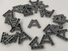 Lego x25 New Dark Bluish Gray Wedge, Plate A-Shape with 2 Rows of 4 Stud # 15706