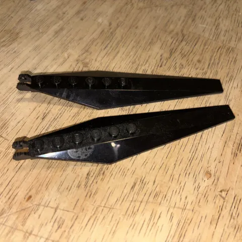 2x Lego Rotor Blade 3x12 Black Hinge Wing Helicopter 4503684 53031 57906