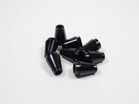 LEGO Lot of 8 Black Round 1x1 Cones Bricks S4