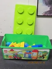 LEGO Duplo Lot of Assorted Lego  Green Carry Case (Comes with What You See)