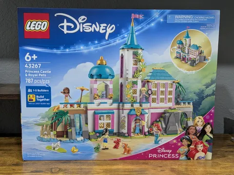 LEGO 43267 Disney Princess Castle & Royal Pets Building Toy, 787 Pcs, For 6+