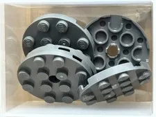 LEGO Parts - Dark Bluish Gray Plate, Round 4 x 4 with Hole - No 60474 - QTY 5