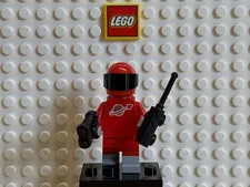 LEGO Space Spaceman Minifigure - Red with Helmet, Air Tanks Backpack, Black