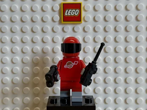 LEGO Space Spaceman Minifigure - Red with Helmet, Air Tanks Backpack, Black