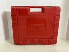 Vintage 1985 LEGO Red Plastic Storage Carrying Case Briefcase Snap Lid 13x9.5"